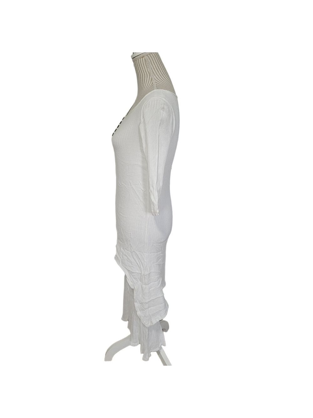 Dayou coastal linen white layered dress, small - Picture 11 of 16